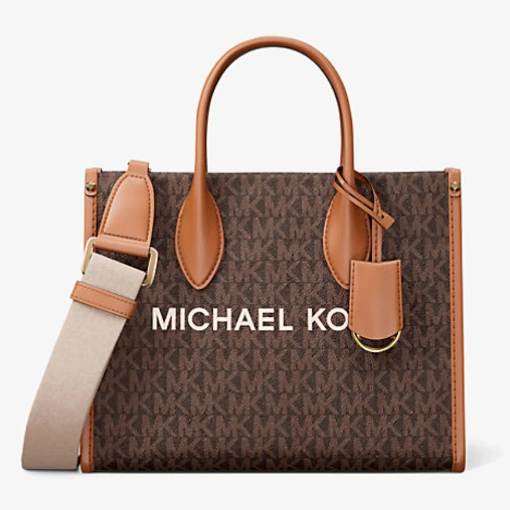 Michael Kors Mirella Small Signature Logo Crossbody Bag Brown NWT